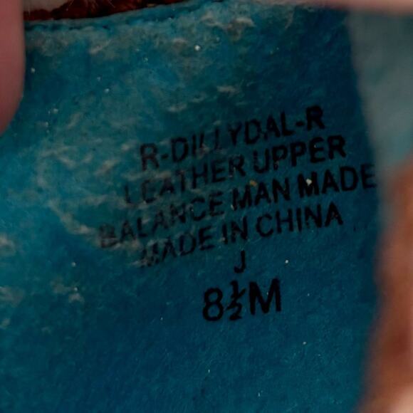 Nine West Strappy Block Heel Pumps Blue Suede Brown Stitching Size 8.5 M - Picture 7 of 7